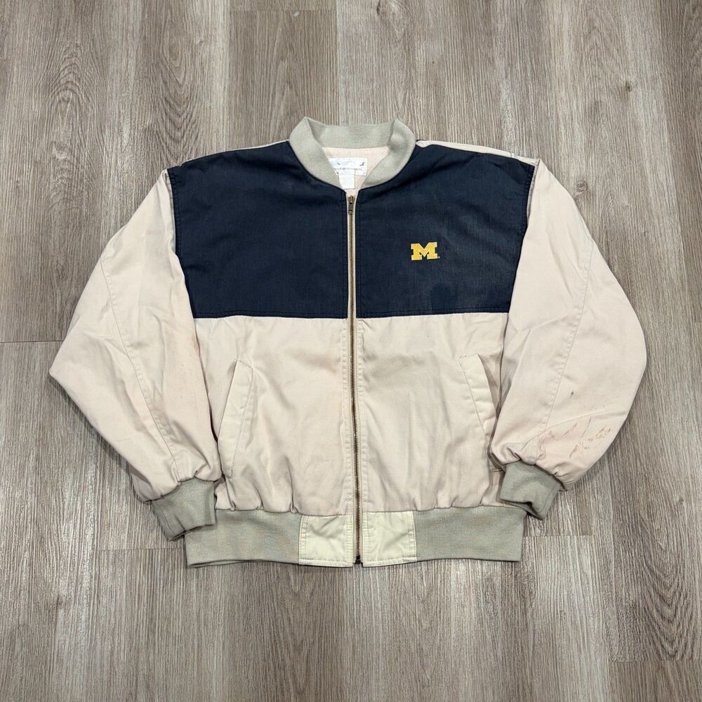 Rare Vtg 80s University of Michigan College Concepts Bomber Jacket Men Sz XXL